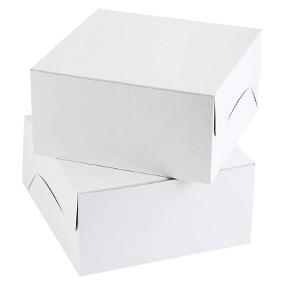 White Cake Box, 20 x 20 cm - 100 pcs - packsouq