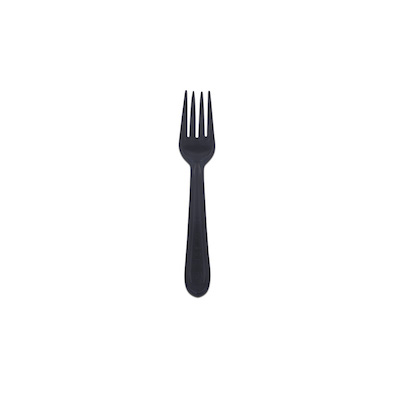 Disposable Heavy Duty Plastic Fork 6.5 inch - Black [Pack of ...